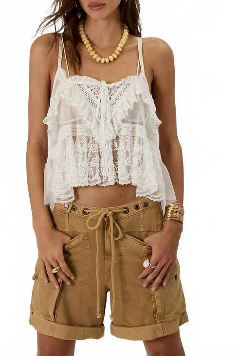 FREE PEOPLE Pants - NEW FREE PEOPLE frankie washed short in iced coffee